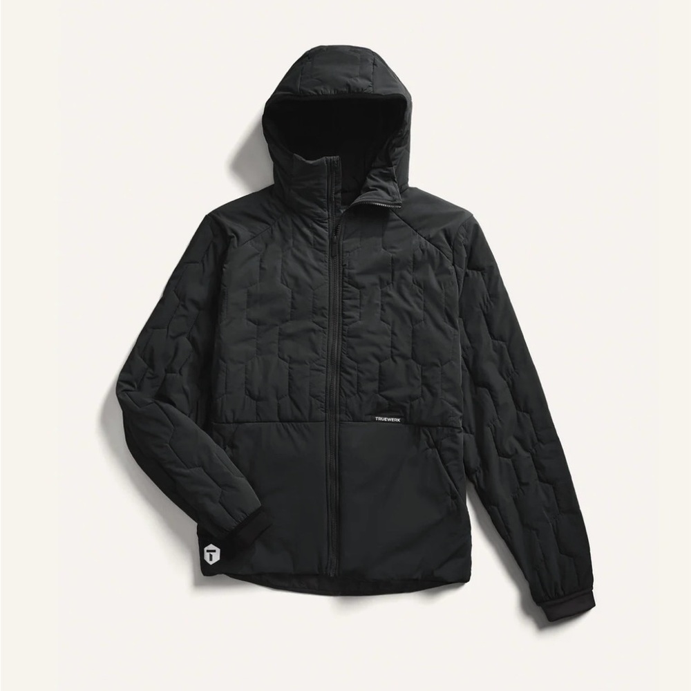 Truewerk Men's Black Hooded Quilted Jacket LIKE NEW Size XXL fits Like XL